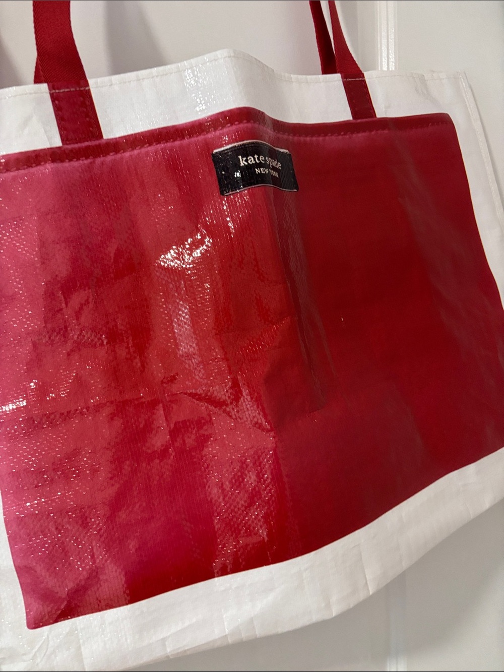 Kate Spade x target Red and White Reusable Tote Bag set of 2 - Picture 2 of 10